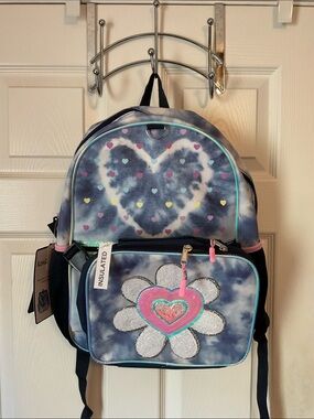 Locker Club Girls Floral Backpack Set with Backpack, Lunchbox and Pouch NWOT